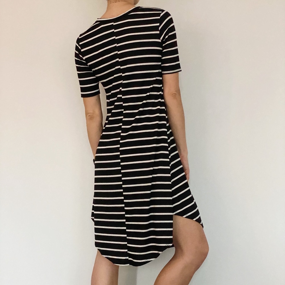 Striped Casual Midi Dress
